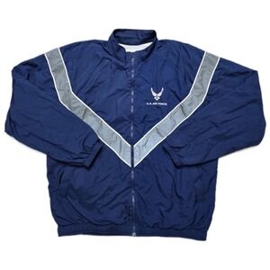 Vintage Us Air Force Jacket Mens Medium Regular Blue Full Zip Reflective